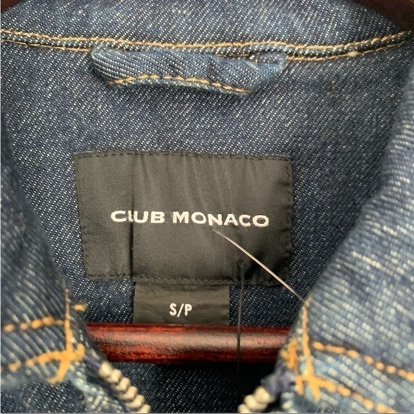 Club Monaco Indigo Denim Jacket Zip Front Size Small NWT - Picture 7 of 13